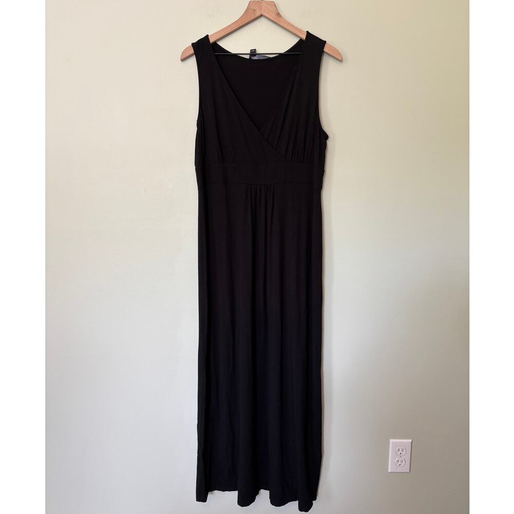 Eileen Fisher Black Sleeveless Maxi Dress Large